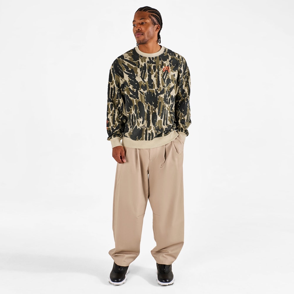 Malbon Golf Jumper - Range Tour Divot Camo Sweatshirt - Bark Camo SS26