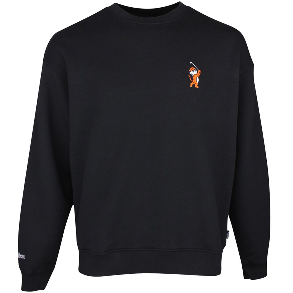 Malbon Golf Jumper - Tiger Buckets Range Sweatshirt - Black SS26