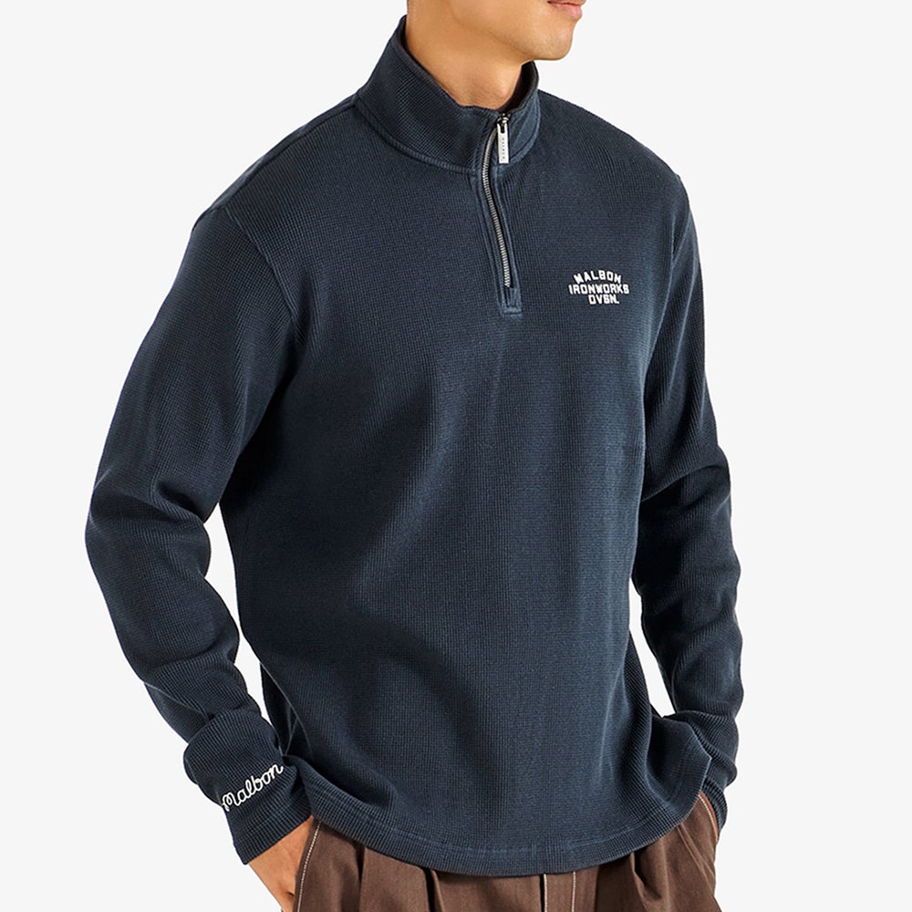 Malbon Golf Pullover - Flyer Ironworks QZ - Blueberry FA26