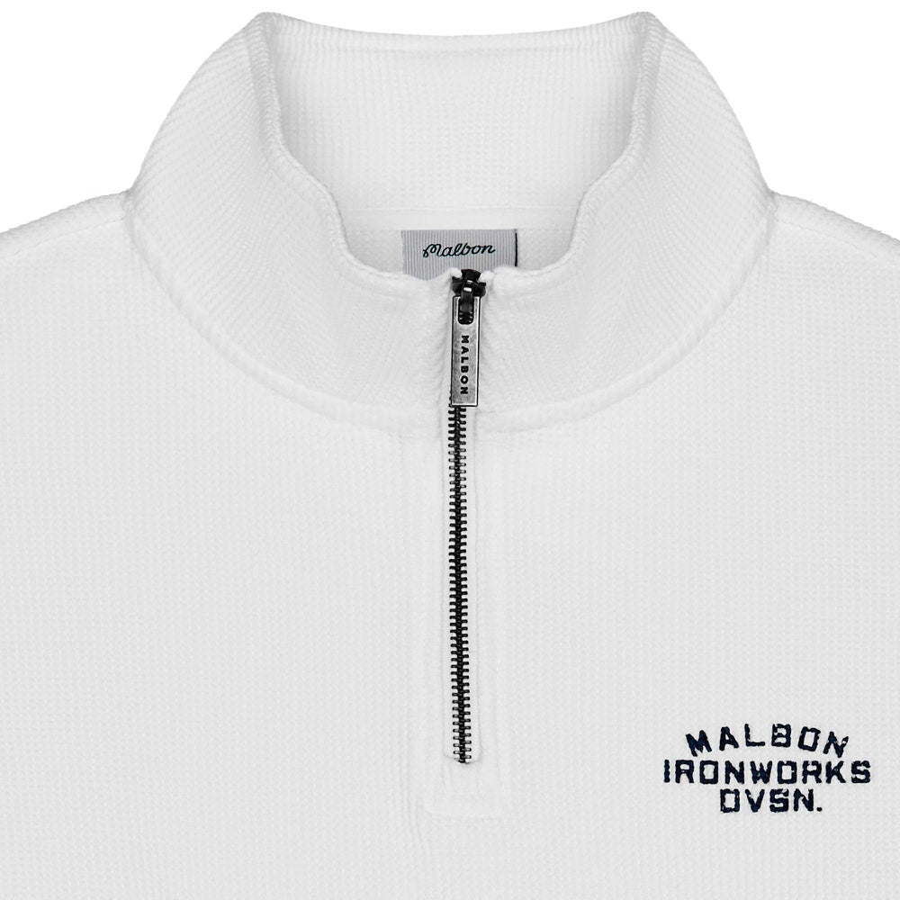 Malbon Golf Pullover - Flyer Ironworks QZ - White FA26