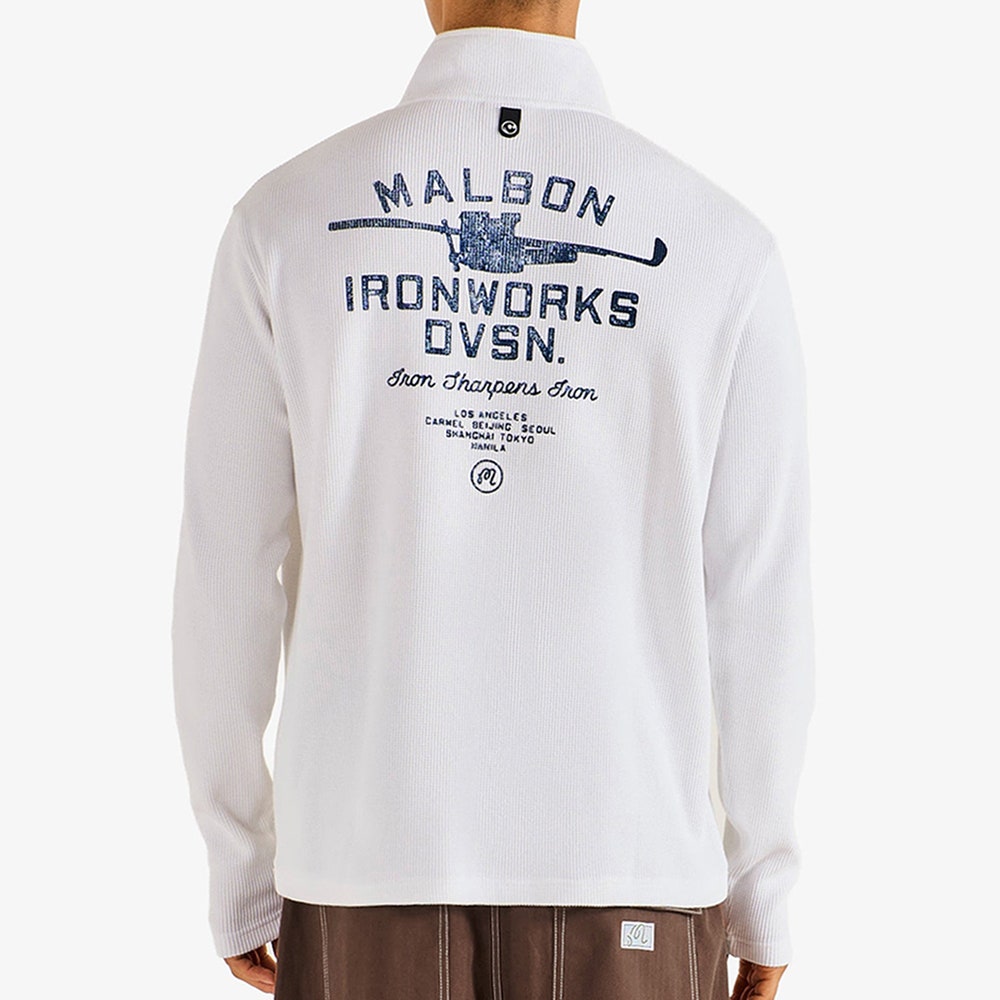 Malbon Golf Pullover - Flyer Ironworks QZ - White FA26
