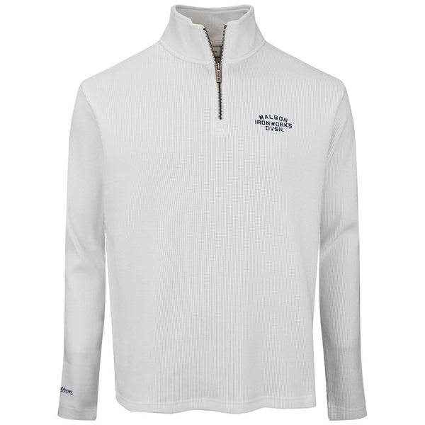 Malbon Golf Pullover - Flyer Ironworks QZ - White FA26