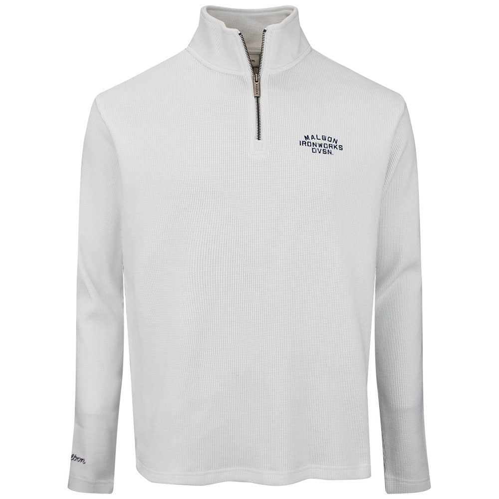 Malbon Golf Pullover - Flyer Ironworks QZ - White FA26