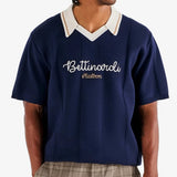 Malbon Golf Shirt - Bettinardi Knit Polo - Maritime Blue SU26