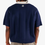 Malbon Golf Shirt - Bettinardi Knit Polo - Maritime Blue SU26