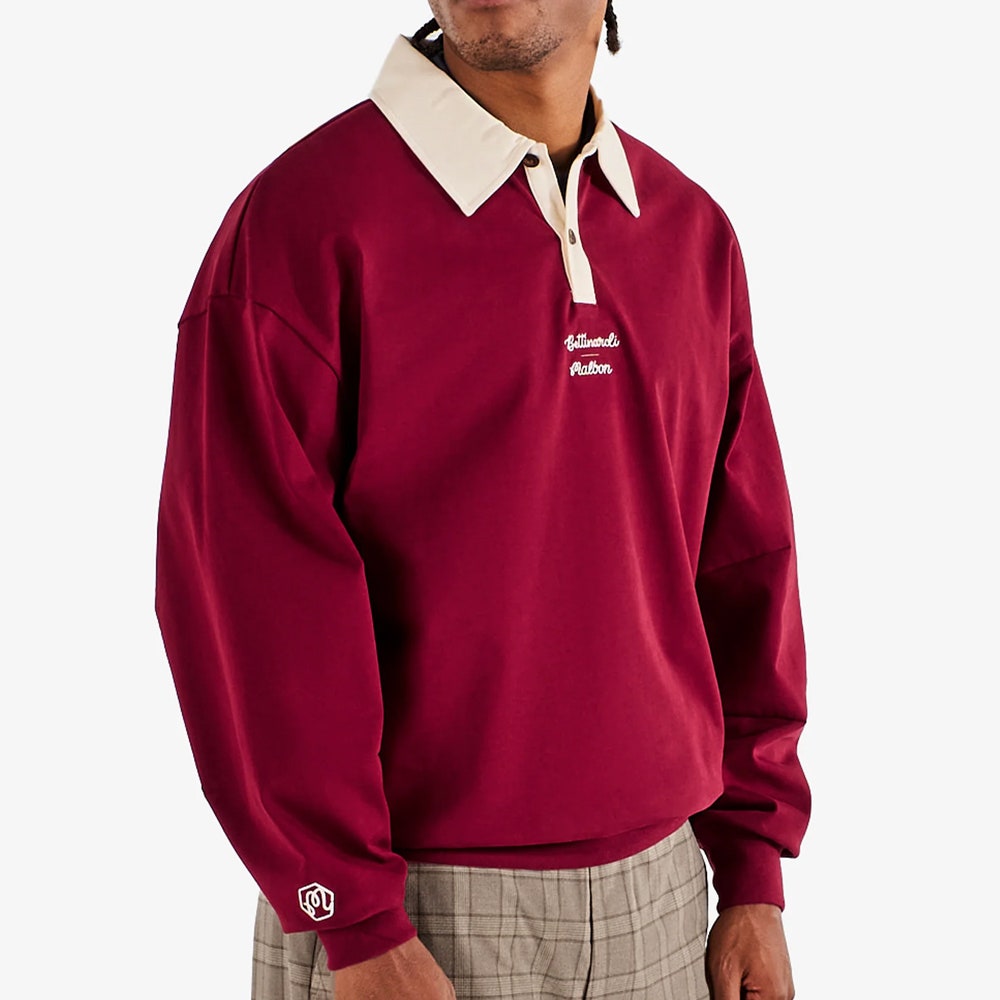 Malbon Golf Shirt - Bettinardi Rugby Polo - Cabernet SU26
