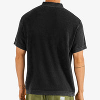 Malbon Golf Shirt - Brickwork Knit Polo - Black FA26