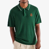 Malbon Golf Shirt - Crest Knit Polo - Myrtle FA25
