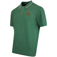 Malbon Golf Shirt - Crest Knit Polo - Myrtle FA25