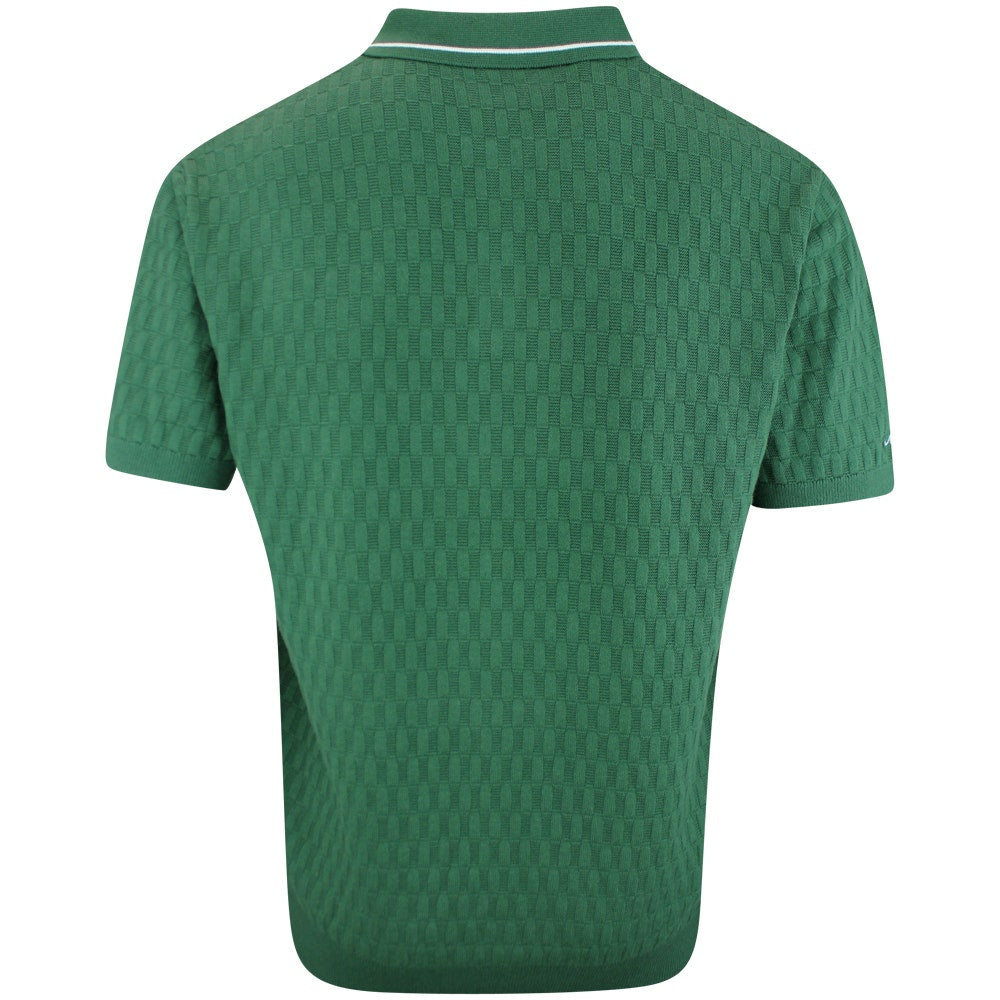Malbon Golf Shirt - Crest Knit Polo - Myrtle FA25