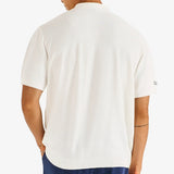 Malbon Golf Shirt - Crosscut Button Up Polo - Ivory FA26