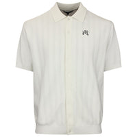 Malbon Golf Shirt - Crosscut Button Up Polo - Ivory FA26