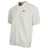 Malbon Golf Shirt - Crosscut Button Up Polo - Ivory FA26