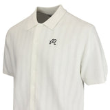 Malbon Golf Shirt - Crosscut Button Up Polo - Ivory FA26