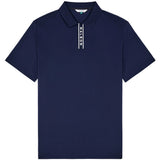 Malbon Golf Shirt - Evergreen Block Placket Polo - Navy SS26