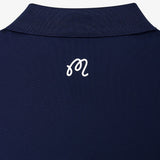 Malbon Golf Shirt - Evergreen Block Placket Polo - Navy SS26