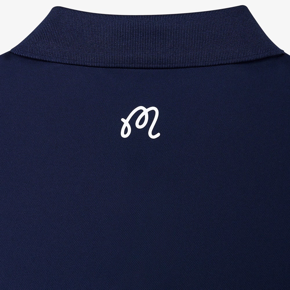 Malbon Golf Shirt - Evergreen Block Placket Polo - Navy SS26