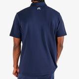 Malbon Golf Shirt - Evergreen Block Placket Polo - Navy SS26