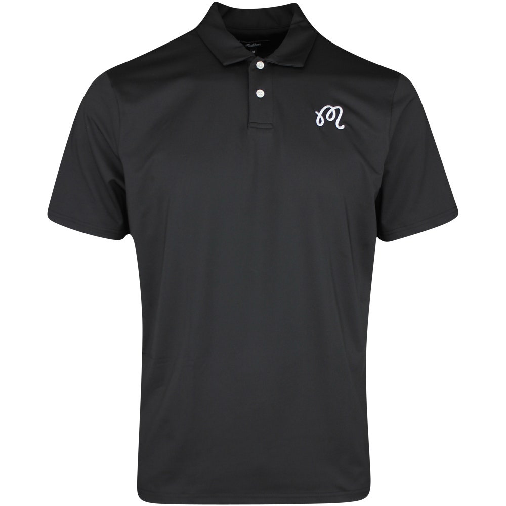 Malbon Golf Shirt - Evergreen M Icon Performance Pique - Black SS25