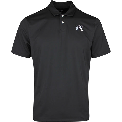 Malbon Golf Shirt - Evergreen M Icon Performance Pique - Black SS25