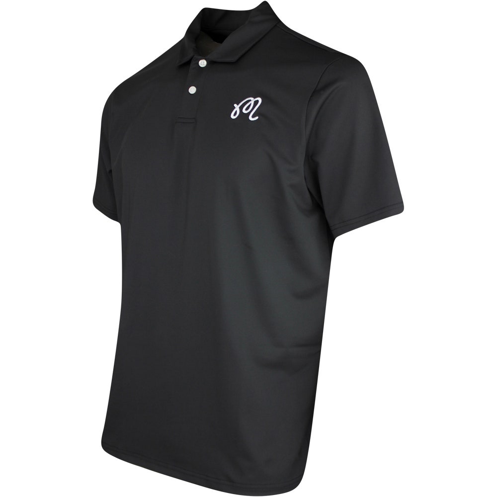 Malbon Golf Shirt - Evergreen M Icon Performance Pique - Black SS25