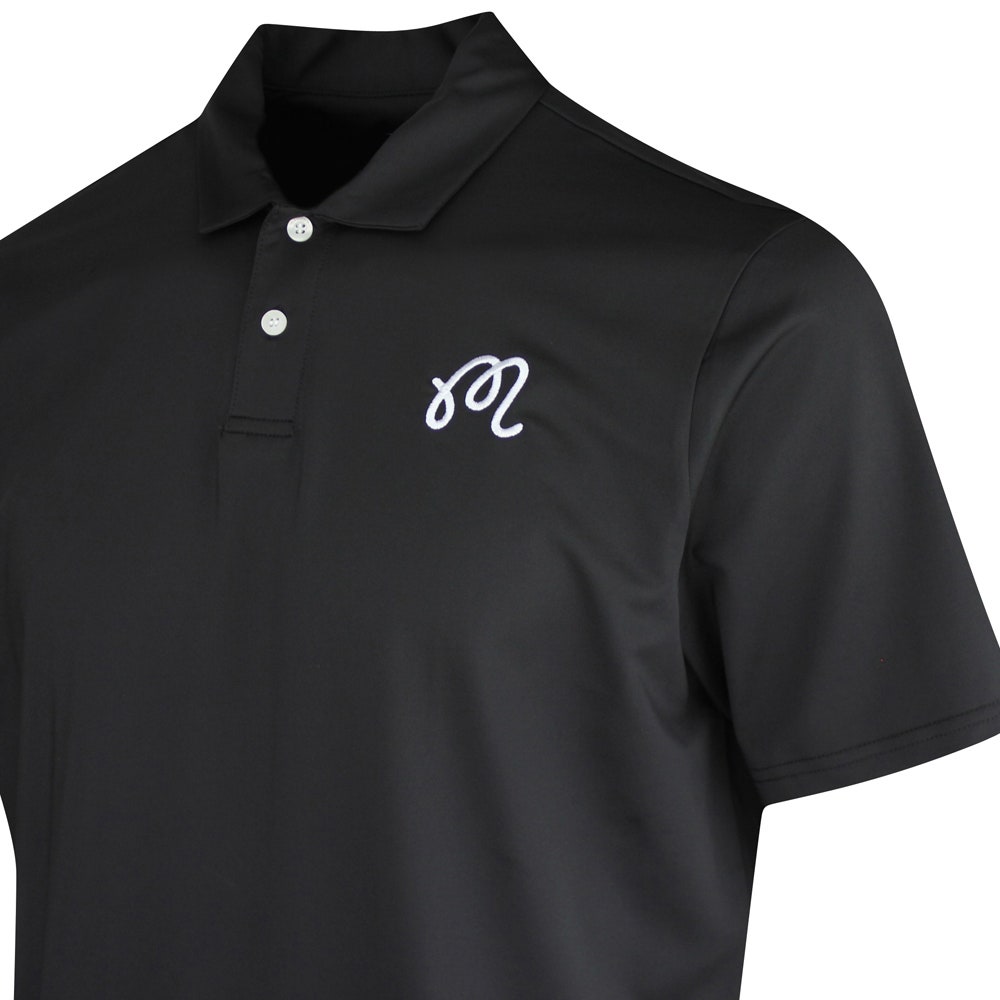 Malbon Golf Shirt - Evergreen M Icon Performance Pique - Black SS25