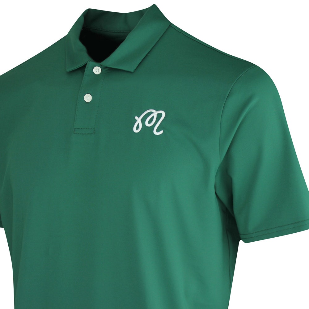 Malbon Golf Shirt - Evergreen M Icon Performance Pique - Green SS25