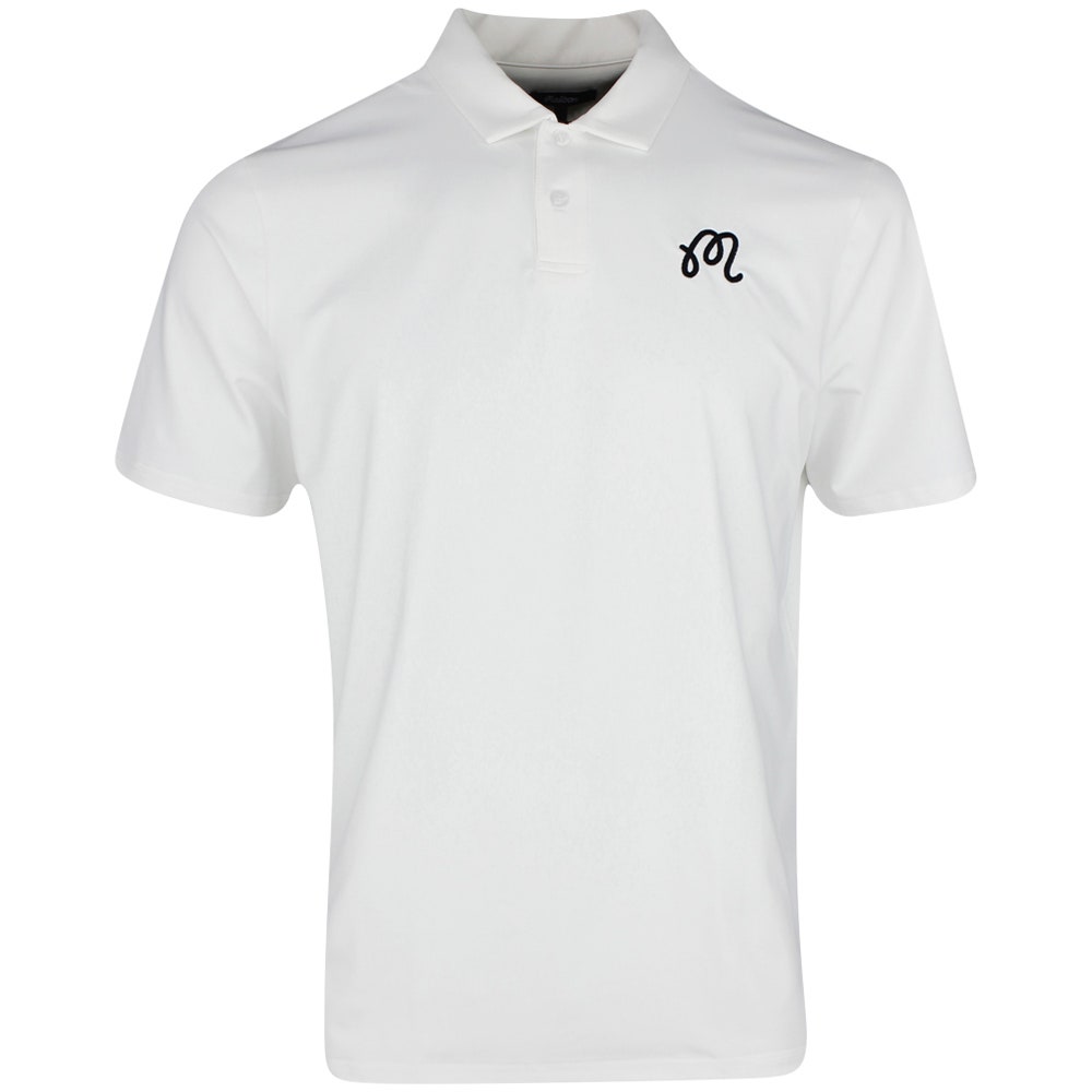 Malbon Golf Shirt - Evergreen M Icon Performance Pique - White SS25
