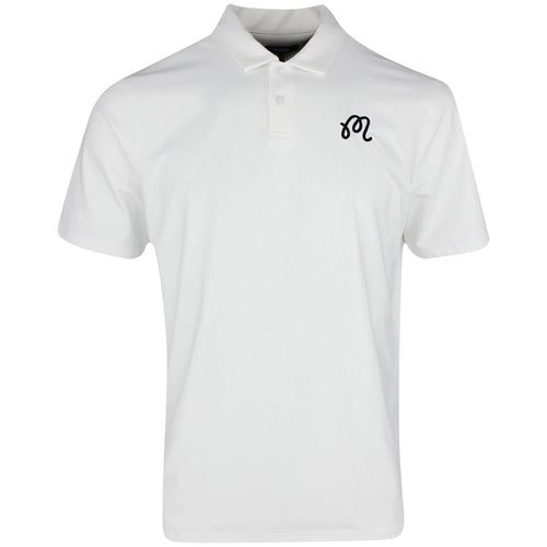 Malbon Golf Shirt - Evergreen M Icon Performance Pique - White SS25