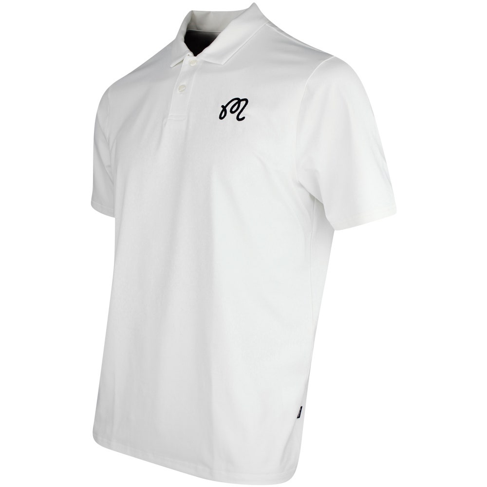 Malbon Golf Shirt - Evergreen M Icon Performance Pique - White SS25