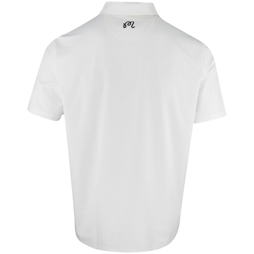Malbon Golf Shirt - Evergreen M Icon Performance Pique - White SS25