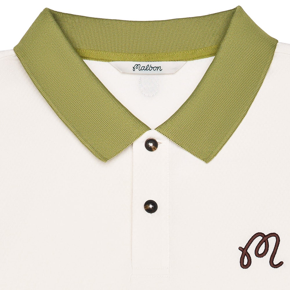 Malbon Golf Shirt - Fairway Hex Polo - Ivory FA26