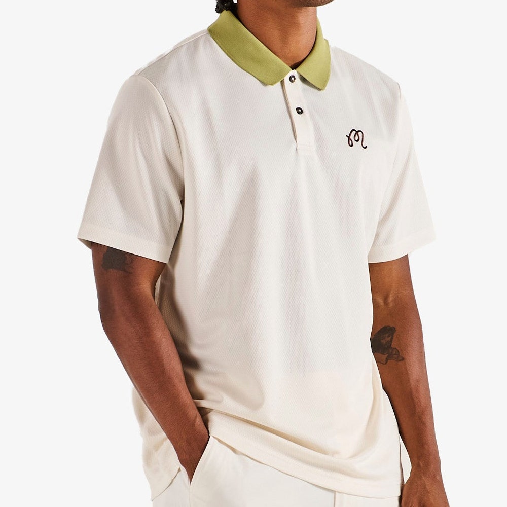 Malbon Golf Shirt - Fairway Hex Polo - Ivory FA26