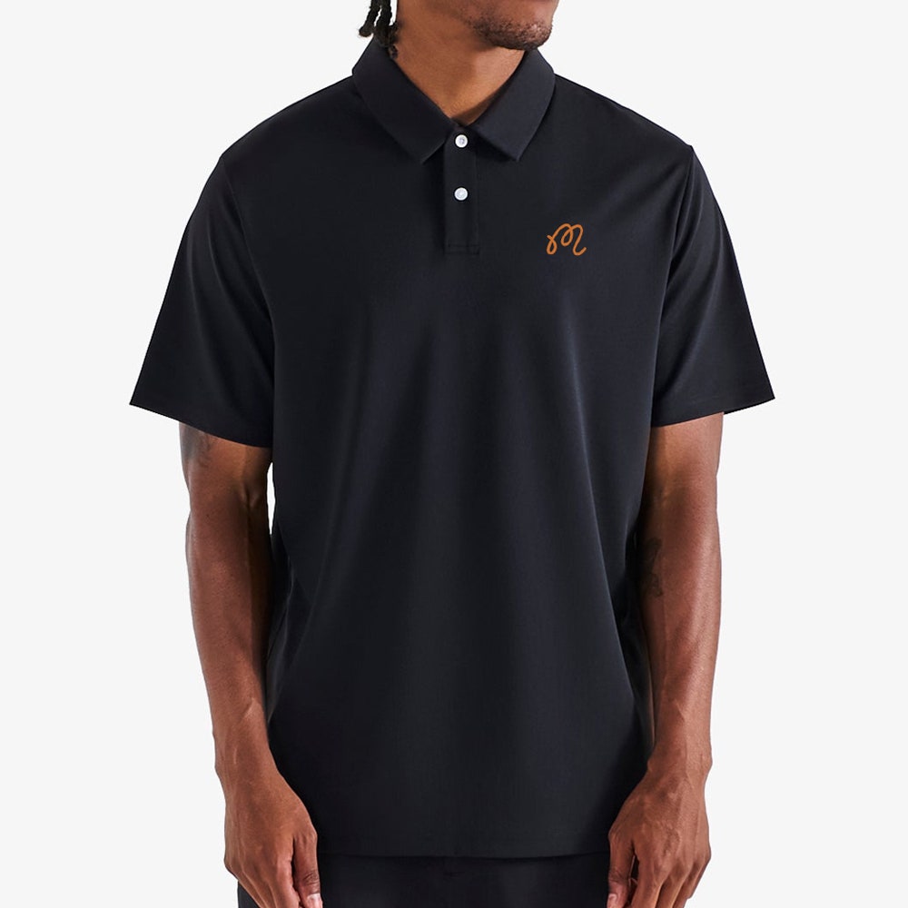 Malbon Golf Shirt - Fairway Icon Polo - Black SS26