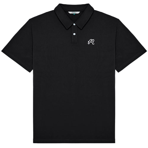 Malbon Golf Shirt - Fairway Icon Polo - Black - White SS26