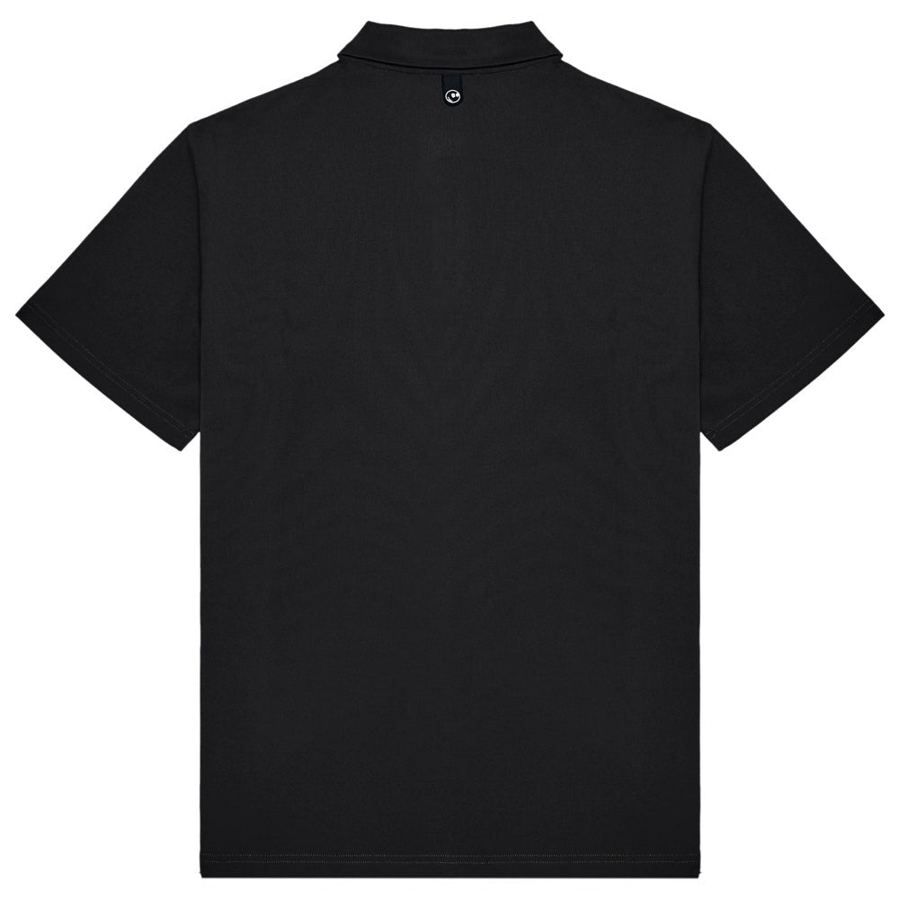 Malbon Golf Shirt - Fairway Icon Polo - Black - White SS26