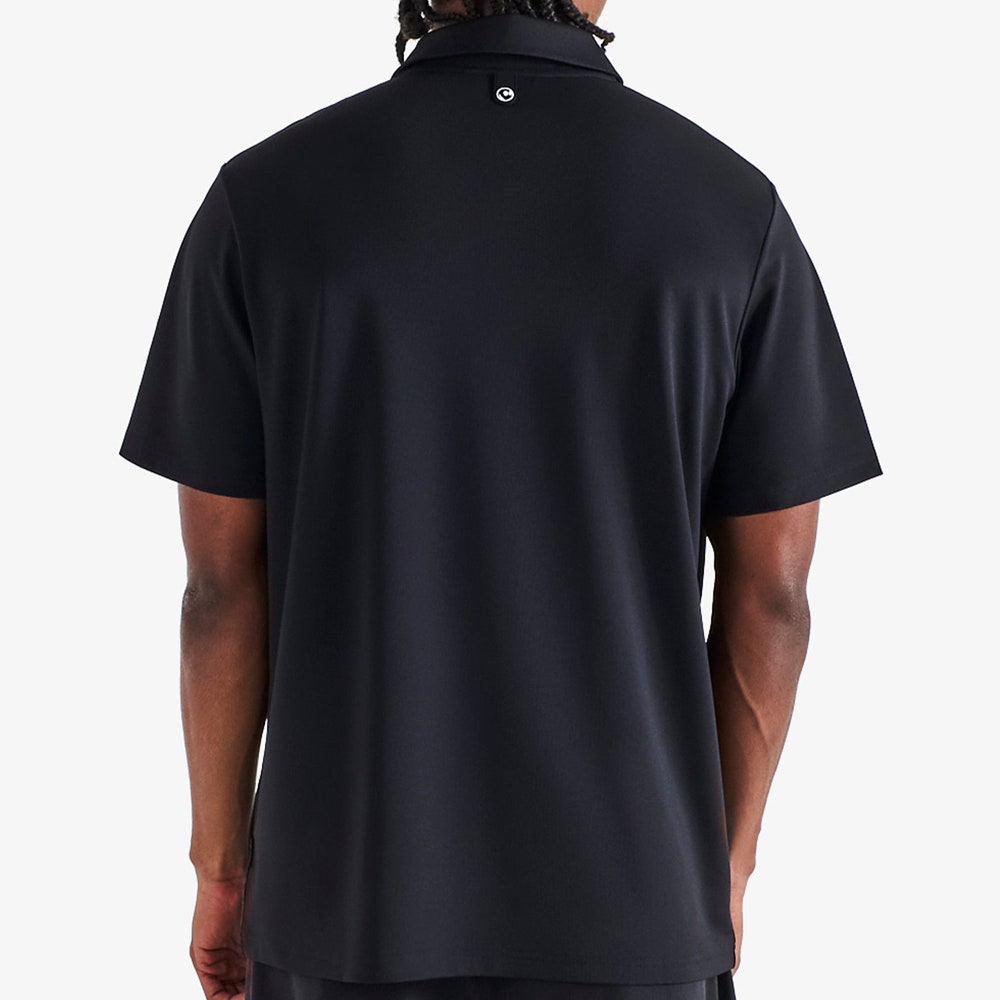 Malbon Golf Shirt - Fairway Icon Polo - Black - White SS26