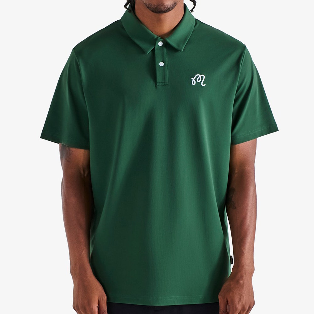 Malbon Golf Shirt - Fairway Icon Polo - Forest SS26