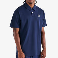 Malbon Golf Shirt - Fairway Icon Polo - Navy - White SS26