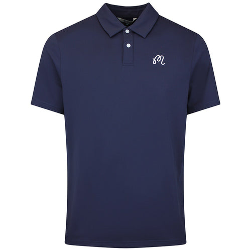 Malbon Golf Shirt - Fairway Icon Polo - Navy - White SS26