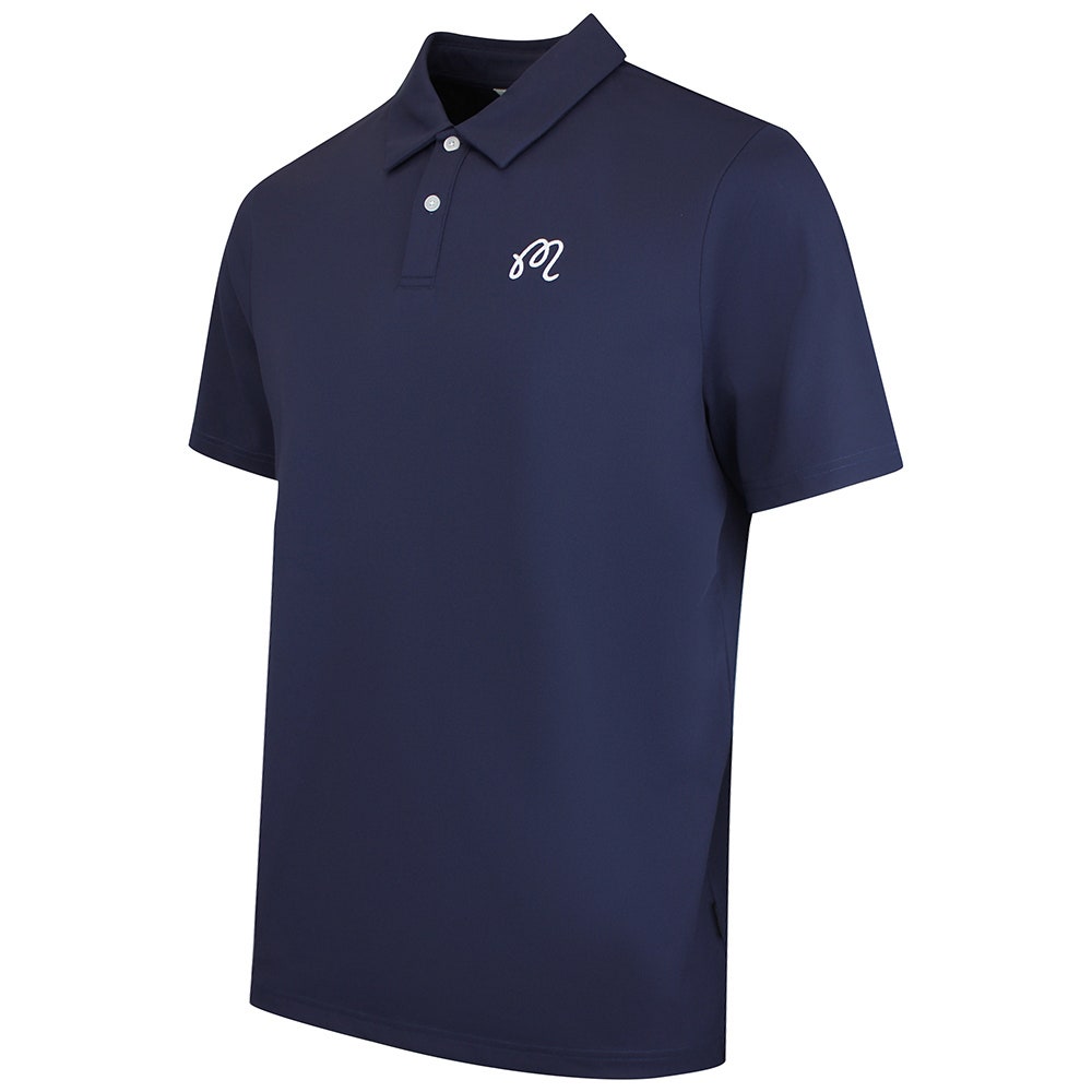 Malbon Golf Shirt - Fairway Icon Polo - Navy - White SS26