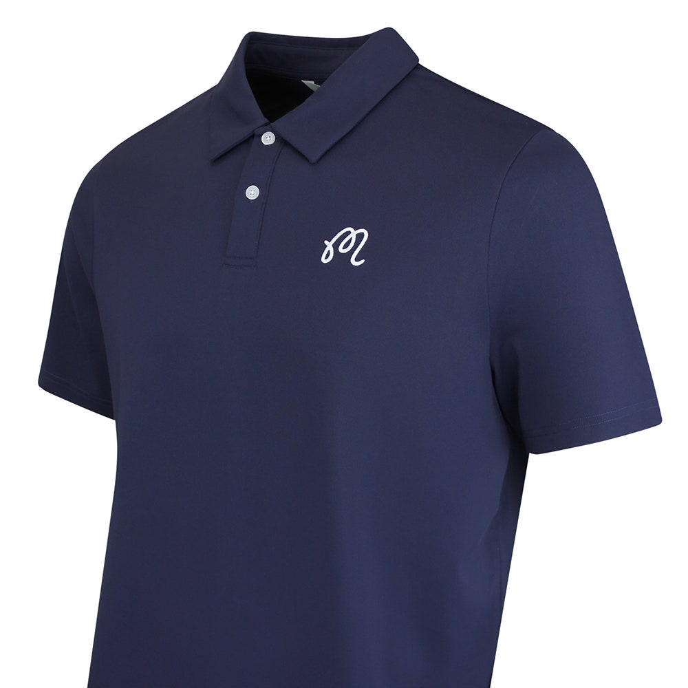 Malbon Golf Shirt - Fairway Icon Polo - Navy - White SS26
