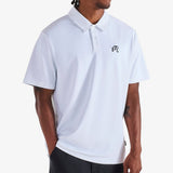 Malbon Golf Shirt - Fairway Icon Polo - White - Black SS26