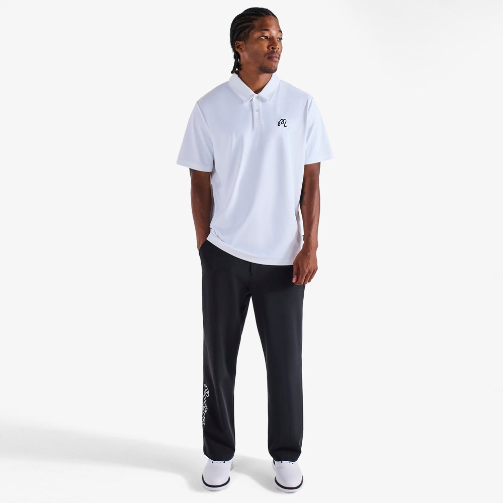Malbon Golf Shirt - Fairway Icon Polo - White - Black SS26