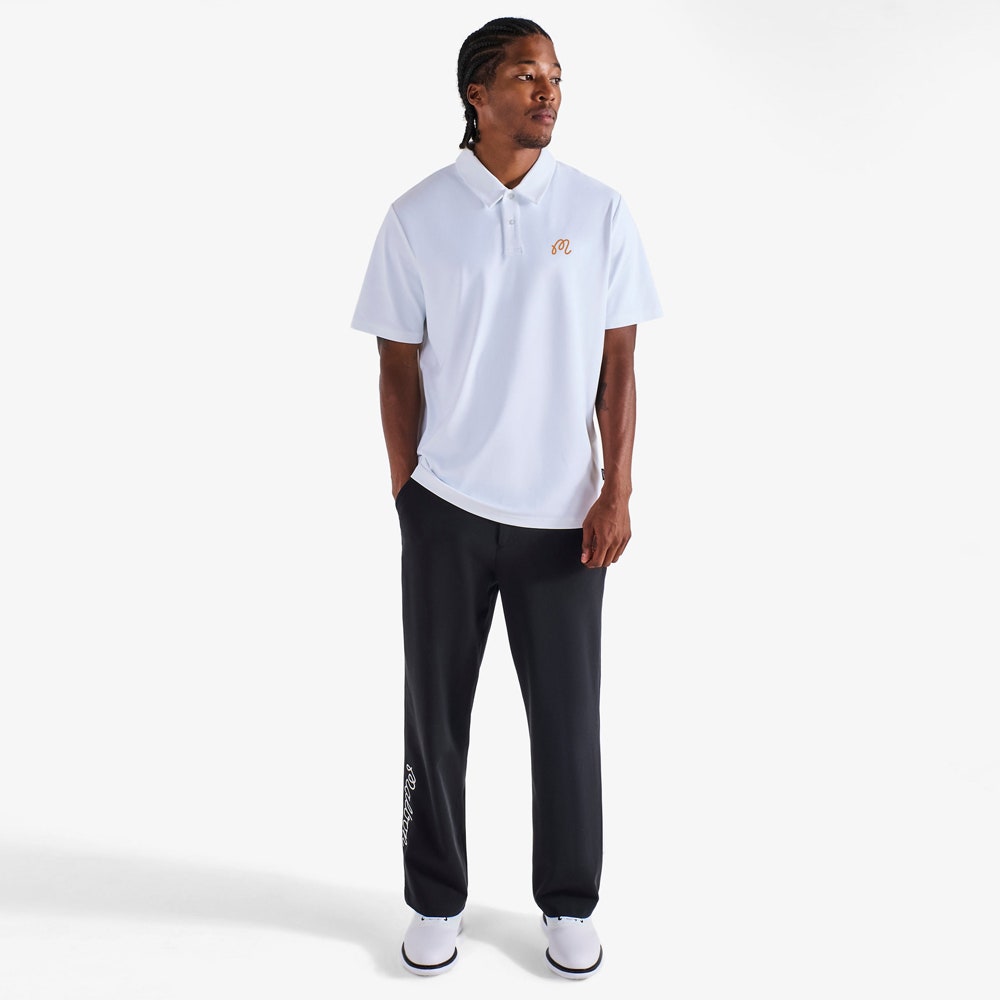 Malbon Golf Shirt - Fairway Icon Polo - White - Marmalade SS26