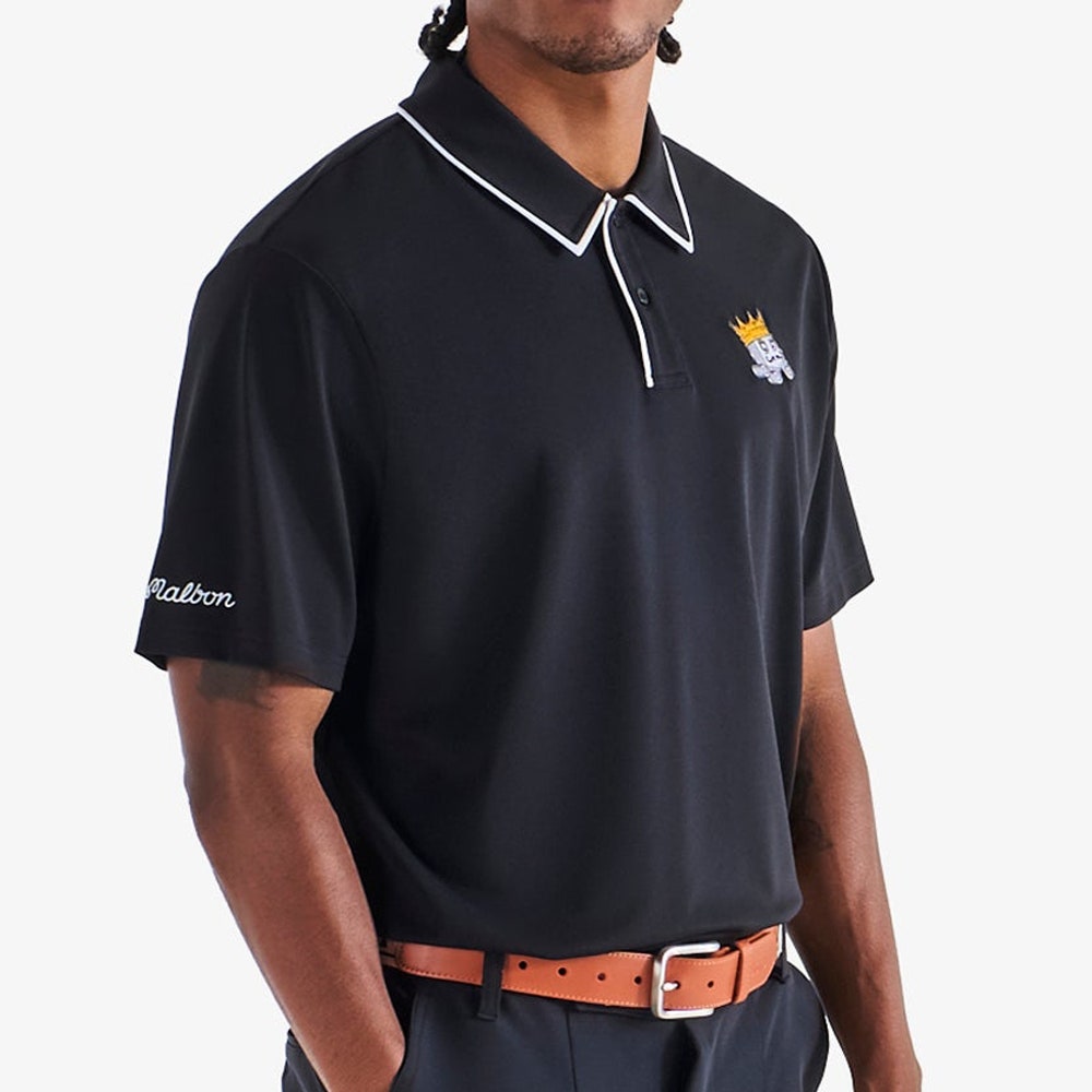 Malbon Golf Shirt - Fairway Monarch Polo - Black FA25