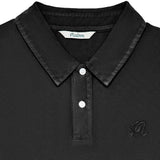Malbon Golf Shirt - Fairway Overdyed Polo - Black FA26