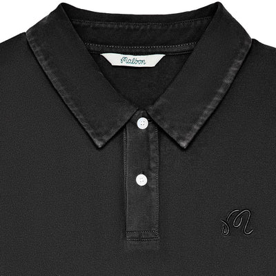 Malbon Golf Shirt - Fairway Overdyed Polo - Black FA26