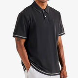 Malbon Golf Shirt - Fairway Overdyed Polo - Black FA26