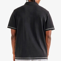 Malbon Golf Shirt - Fairway Overdyed Polo - Black FA26